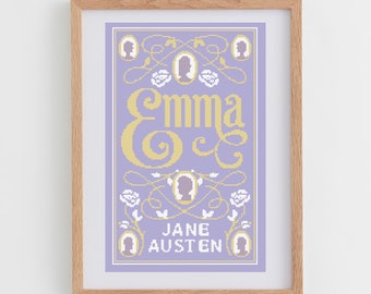 Book Cross Stitch Pattern: Emma by Jane Austen | Cross Stitch Chart PDF Book Cover | Original DIY Gifts for Book Lovers