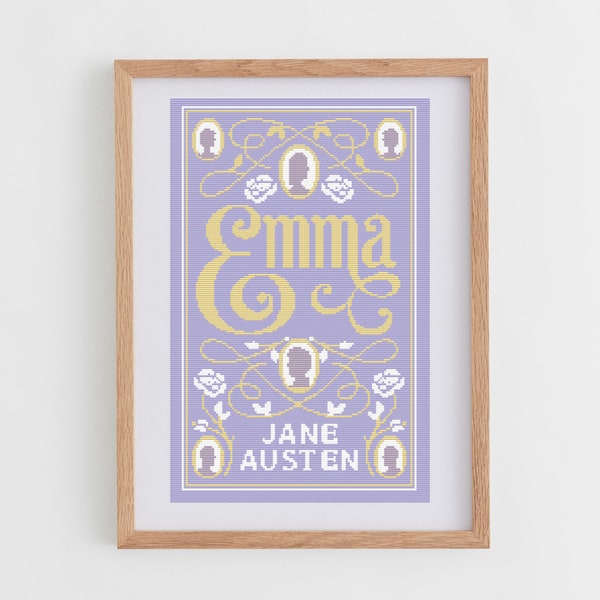 livre, modèle de point de croix : Emma de Jane Austen | Grille de point de croix PDF Couverture du livre | Cadeaux DIY originaux pour les amateurs de lecture