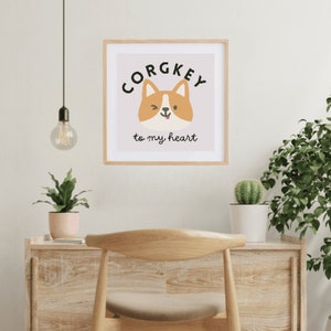 Corgkey To My Heart Cross Stitch Pattern | Corgi Cross Stitch Chart | Dog Cross Stitch PDF | DIY Gift Ideas For Dog Lovers & Dog Moms