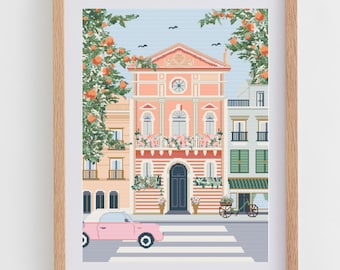 Italian Façade Cross Stitch Pattern | Mediterranean Building Cross Stitch Chart | Advanced Cross Stitch PDF Pretty, Modern & Aesthetic