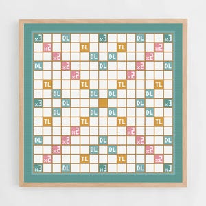 Scrabble Pastel Game Cross Stitch Pattern | Board Game Cross Stitch Chart | Cross Stitch Word Game PDF | Scrabble Cross Stitch Guide in PDF