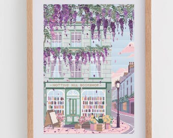English Façade Cross Stitch Pattern | Notthing Hill Bookshop Cross Stitch Chart | Advanced Cross Stitch PDF Pretty, Modern & Aesthetic