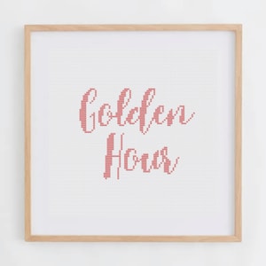 Golden Hour: Alphabet Cross Stitch Pattern Small Size | Font Cross Stitch Pattern Lettering Style | Your Own Text Cross Stitch PDF Size S