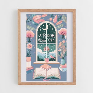 A Room Of One's Own: Book Cover Cross Stitch Pattern for Modern & Pretty Decor (PDF Chart, Instant Download)