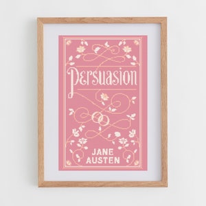 Book Cross Stitch Pattern: Persuasion by Jane Austen | Cross Stitch Chart Book Cover | DIY Gifts for Book Lovers | Cross Stitch Patterns PDF