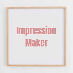 Impression Maker: Cross Stitch Alphabet Pattern Small Size | Bold Cross Stitch Alphabet Chart Display Style | Cross Stitch Font PDF Size S