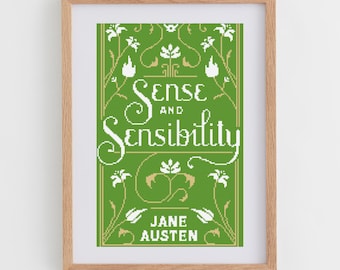 Sense and Sensibility (Jane Austen): Book Cover Cross Stitch Pattern for Modern & Pretty Decor (PDF Chart, Instant Download)