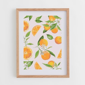 Watercolor Oranges Cross Stitch Pattern for Modern & Pretty Kitchen Decor (PDF Chart, Instant Download)