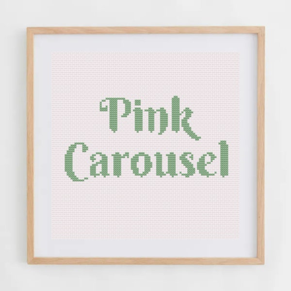 Pink Carousel: Cross Stitch Alphabet Pattern Small-Medium Size | Cross Stitch Alphabet Chart in a Fun Display Style | Cross Stitch Font PDF