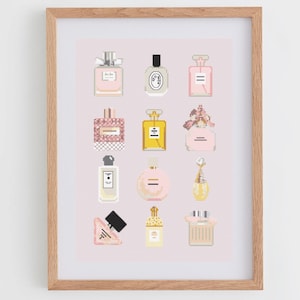 Padrão de Ponto Cruz Perfumes | Gráfico de Ponto Cruz Feminino | Ideias de Ponto Cruz para Pôster de Banheiro ou Penteadeira em PDF | Ponto Cruz Moderno e Bonito