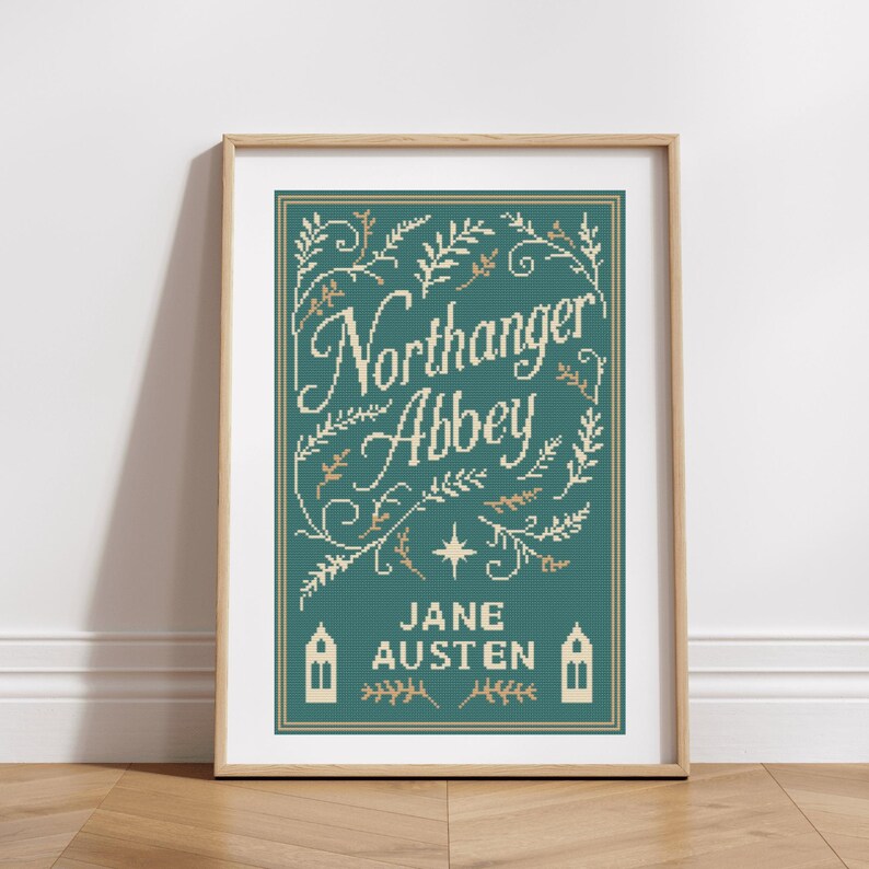 Northanger Abbey (Jane Austen): Book Cover Cross Stitch Pattern for Modern & Pretty Decor (PDF Chart, Instant Download) image 2