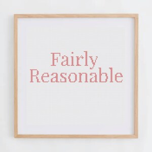 Fairly Reasonable: Alphabet Cross Stitch Pattern Small Size | Font Cross Stitch Pattern Serif Style | Your Own Text Cross Stitch PDF Size S