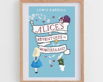 Alice in Wonderland: Book Cover Cross Stitch Pattern for Modern & Pretty Decor (PDF Chart, Instant Download)