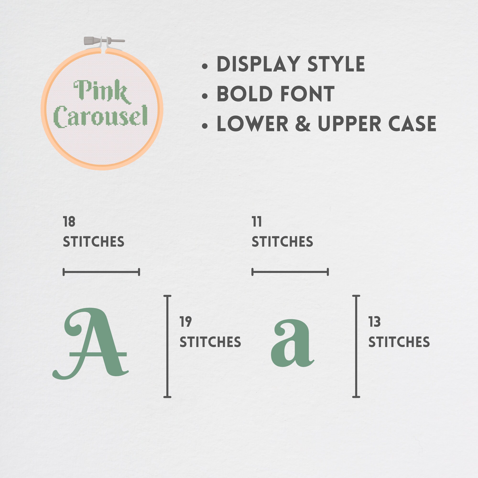 Pink Carousel: Cross Stitch Alphabet Pattern Small-medium Size Cross ...