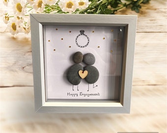 Personalised Frame - Engagement, Love, Pebbles, Pebble people, Family, Gift, couple- Capture your memories in a frame.