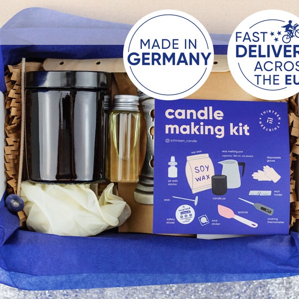 DIY Kit, Kerzenherstellungskit mit Sojawachs, Bastelzubehör Geschenk, Kerzenzubehör, Sojakerzen-Kit, Hausgemachte Kerze, Muttertag