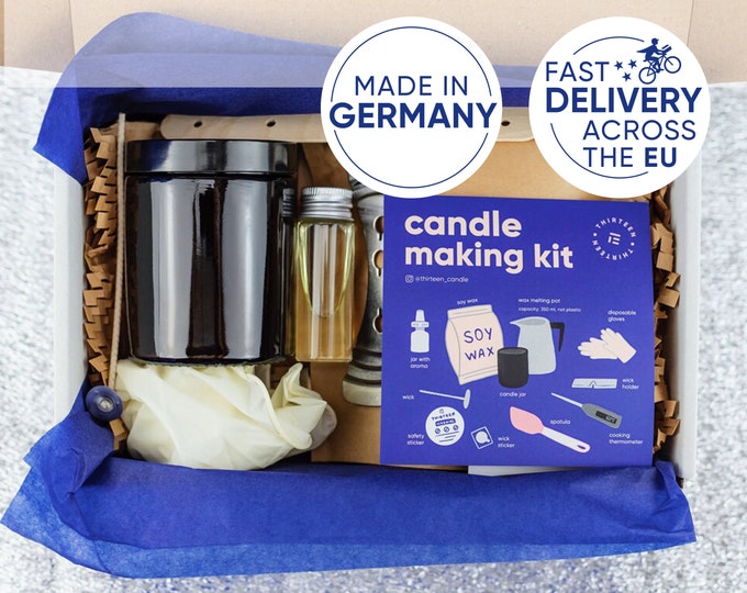 DIY Kit, Candle Making Kit with Soy wax, Craft supplies gift, Candle supplies, Soy candle kit,  Homemade Candle, Mother's Day