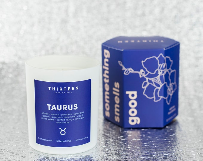 Taurus Sternzeichen Kerzen, Taurus Geschenke, Astrologie Kerze, Sternzeichen Geburtstagskerzen, Sojakerze, Kerze Geschenkbox