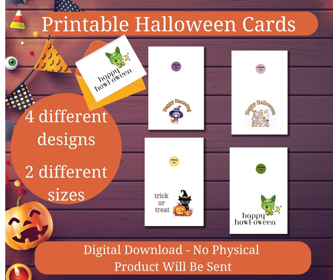Halloween Cards for Kids Printable Cute Halloween Cards for Kids I 4