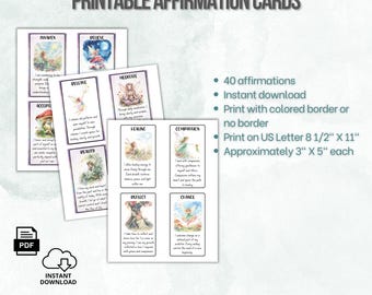 Fairy Affirmation Cards, Oracle Cards, Meditation and Spirituality Affirmations, Self-Reflection, Personal Growth Cards