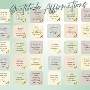 Gratitude Affirmation Cards, Daily Gratitude Practice Cards, Mindfulness and Gratitude Cards, Positive Printable Affirmations Cards