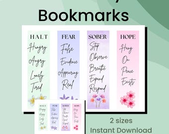 12 Step Bookmarks, Recovery Bookmarks, AA Bookmarks, Recovery Gift, Sobriety Gift, AA Gift, 4 Different Quotes, 2 different sizes, Printable