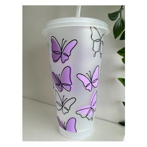 Personalisable butterfly cold cup, Starbucks inspired cold cup
