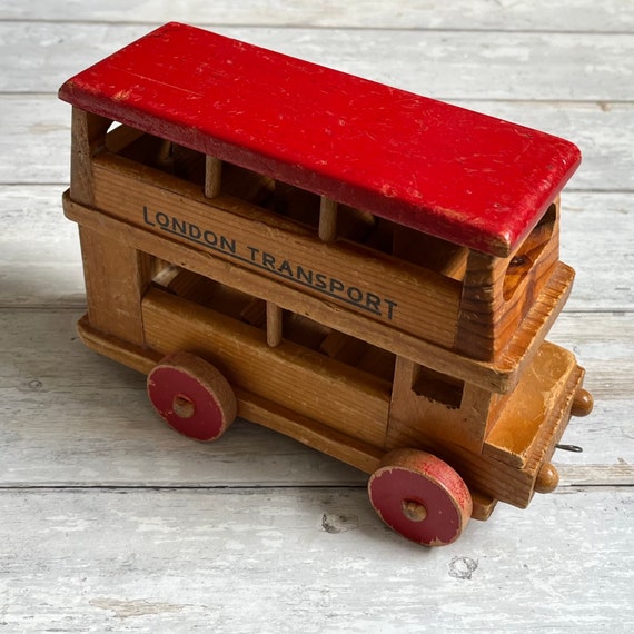Vintage Wooden Pull Along London Transport Bus - Etsy