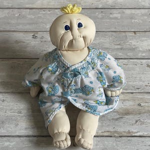 Vintage 1980s Handmade Soft Sculpture Doll - cabbage patch dolls