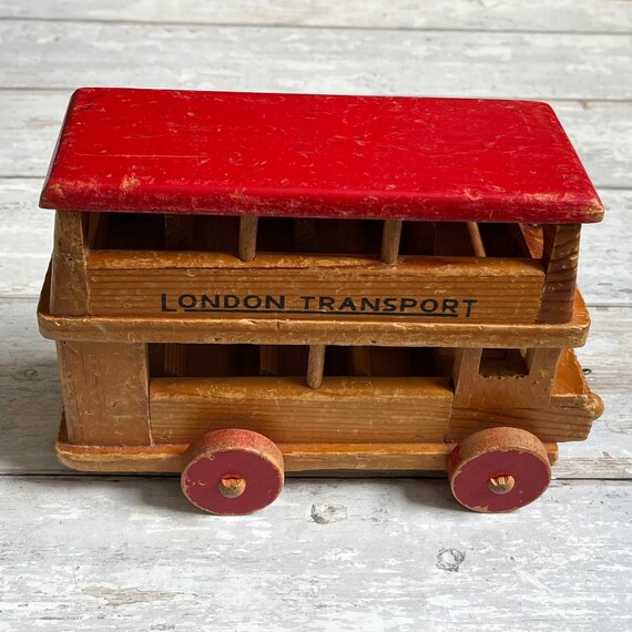 アンティーク LONDON BUS TOY Amazon.com: rowood 3D Puzzles for Adults,DIY Bus Toy Wooden Model