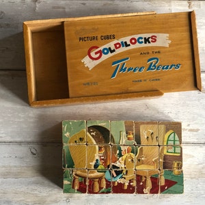 1970s Goldilocks and the Three Bears Picture Blocks Puzzle - Etsy