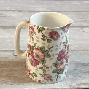 Sheltonion China jug - English bone china - pink rose jug
