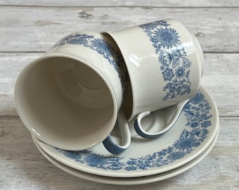 Royal Doulton - Cranbourne design - Assiettes latérales - Tasses et soucoupes à thé - T.C. 1032