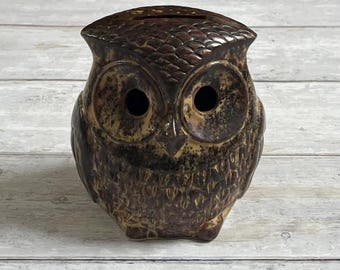 Vintage Retro Peter John Products Pottery Owl Money Box