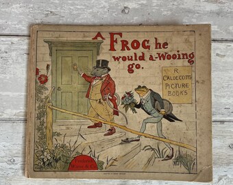 Una rana quería cortejarla - Libro ilustrado de R. Caldecott - Frederick Warne & Co. - Libros antiguos