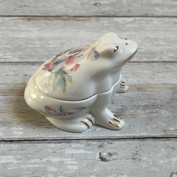 Aynsley Fine Bone China - Little Sweetheart- frog trinket dish figurine