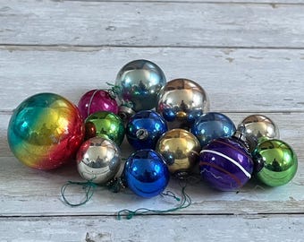 Vintage glass Christmas baubles