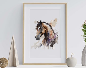 High Quality Art Prints | Watercolour Horse Art Prints - Equestrian gift, Horse lover - A5, A4, A3, digital download - Bedroom, living