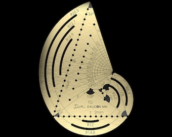 Mini Brass Drafting Tool: Golden Ratio, Mandala Grid Stencil