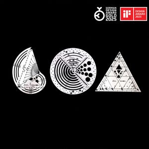 Exlicon L- Precision Golden Ratio Tools per arte e geometria Suit in acciaio inossidabile Strumenti da disegno
