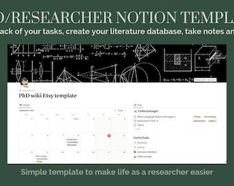 Plantilla de nociones para estudiantes/investigadores de doctorado, plantilla de nociones para estudiantes de posgrado, base de datos de literatura