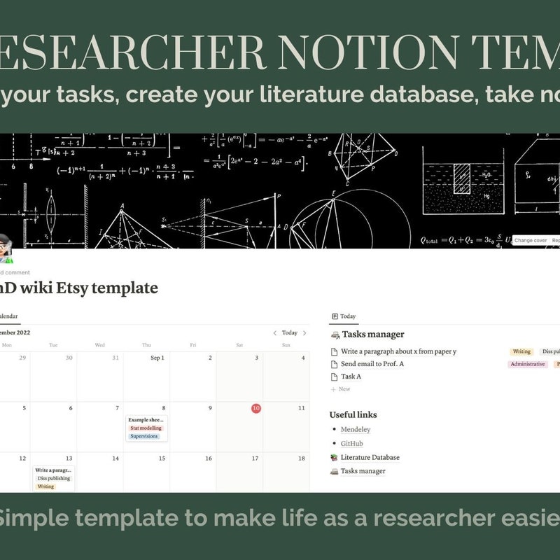 Notion Notebook Database Reference Template Phd Template Notion - Etsy