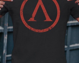 Spartan Lambda Symbol Rundhals T-Shirts Männer Baumwolle