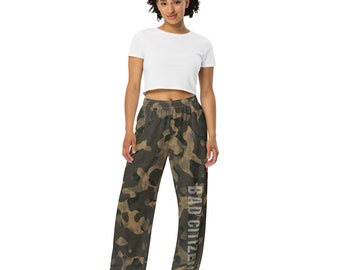 Camo Unisex Wide Leg Camouflage Army Green Desert Brown Streetwear Pants