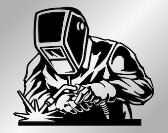 Vinyl Decal - Welder with Spark
