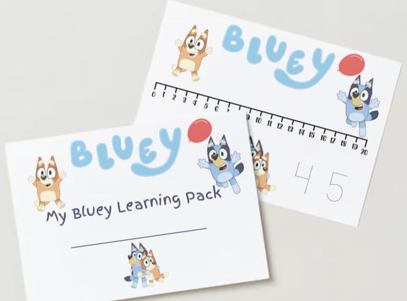 Bluey Early Learning Pack *PDF Download* 18 Pages, Tracing Numbers and ...