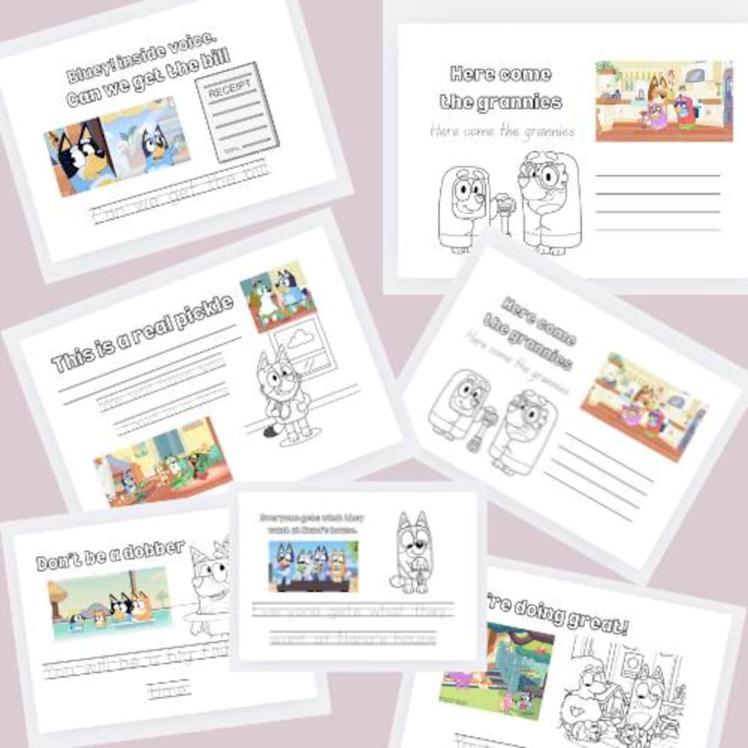Bluey Scripts - Writing & Colouring - for GLP - Etsy Canada