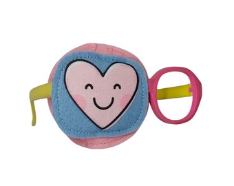 Eye patch for kids/ Obscured eye patch/ pink heart eye patch