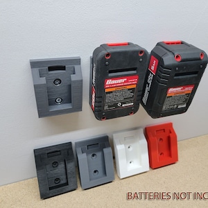 2x BAUER 20v Battery Mount Holder 3D Printed