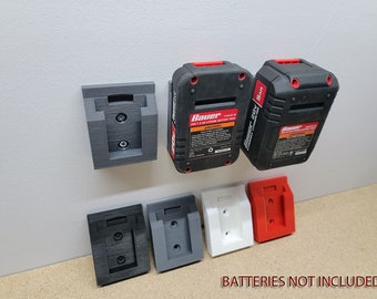 2x BAUER 20v Battery Mount Holder 3D Printed